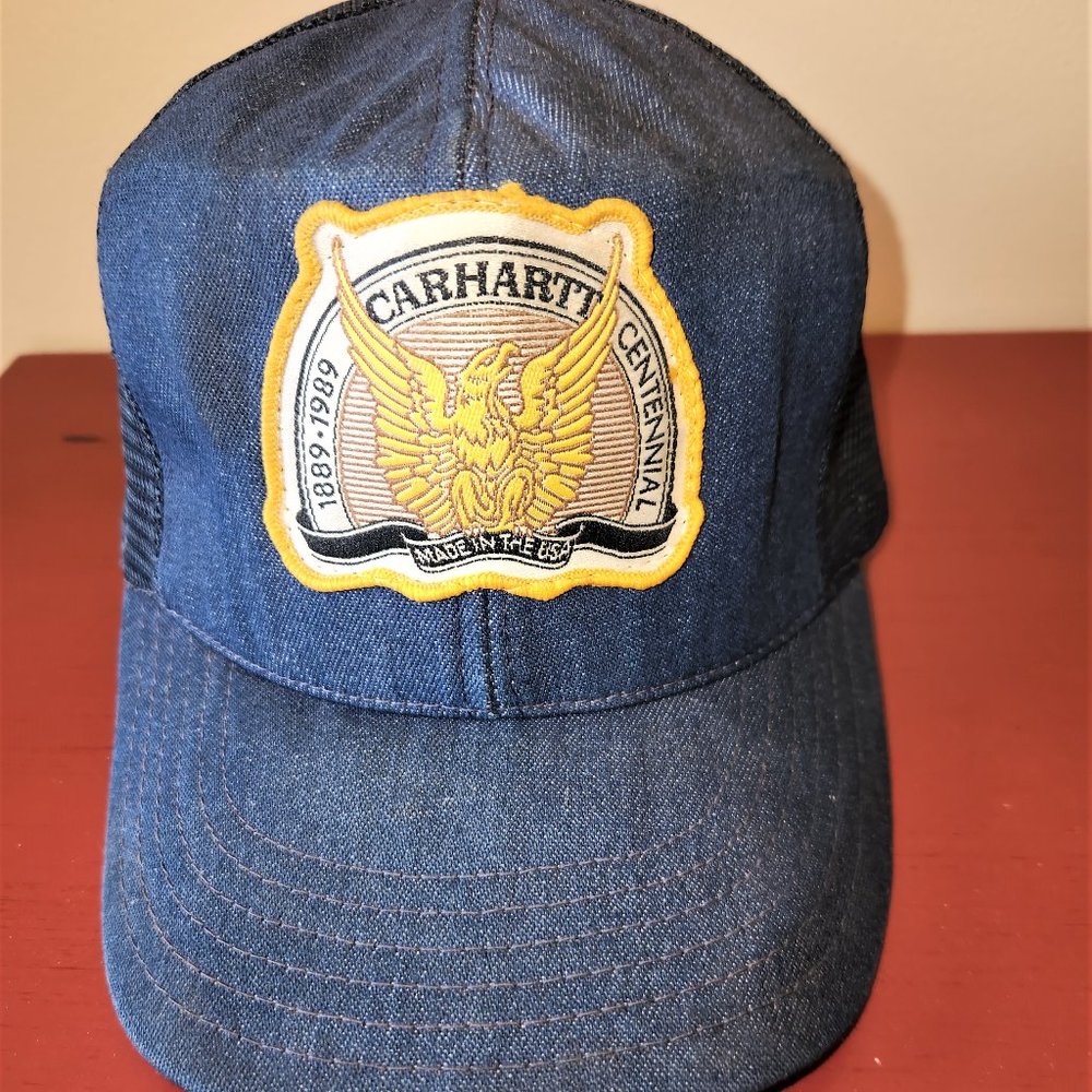 CARHARTT Centennial Snapback Trucker Hat VINTAGE 1889-1989 Canvas MADE IN USA